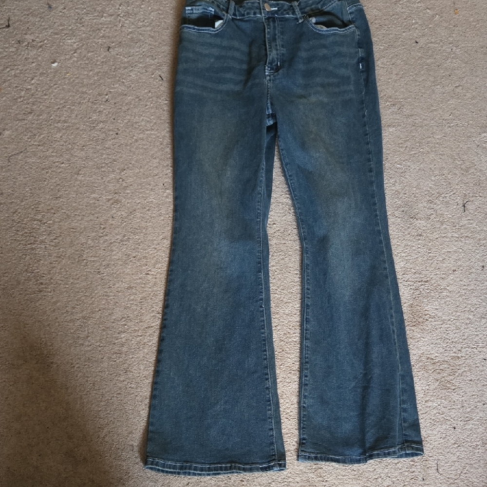 ROMWE Dark Blue Flare Jeans